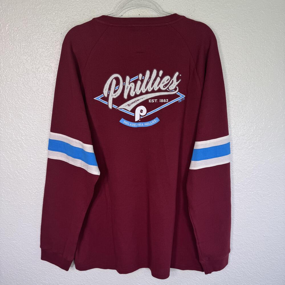 Philadelphia Phillies Shirt Mens XXL Thermal Henley MLB Baseball Darius Rucker